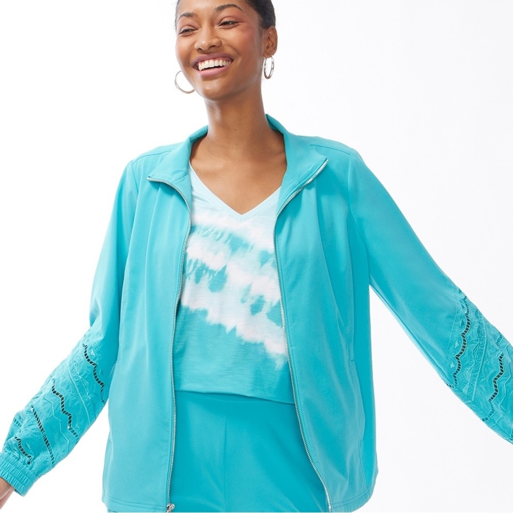 Chicos Zenergy Neema Cutwork Jacket Size 3/XL